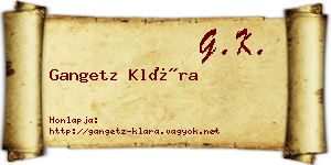 Gangetz Klára névjegykártya